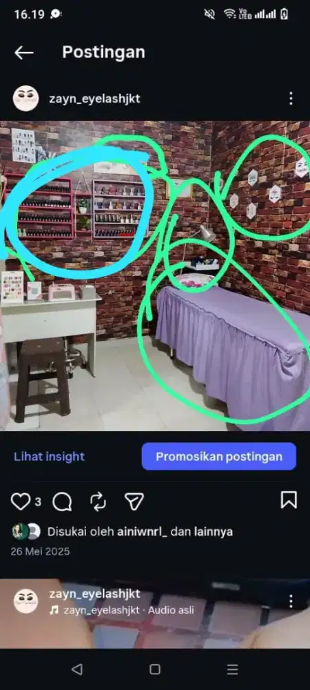 Dijual kasur eyelash Extension + lampu