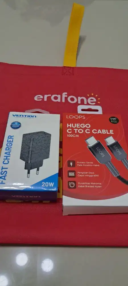 Dijual Adaptor + Kabel Fast Charging Kondisi Baru 100% ORI