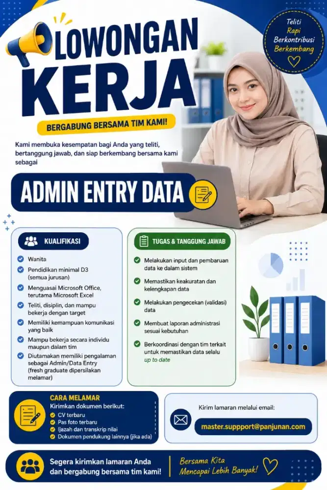 Lowongan kerja Admin Entry Data