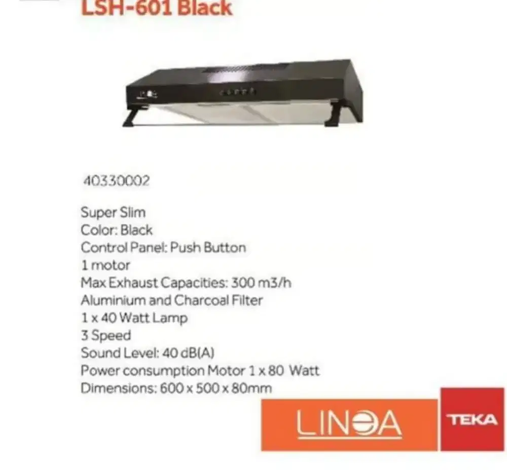 Cooker Hood LSH-601 BLACK
