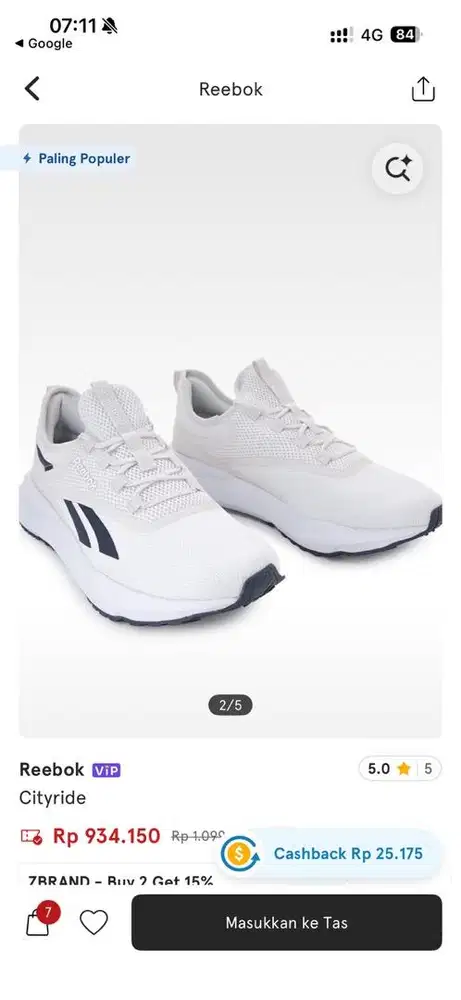 Reebok cityride man running shoes