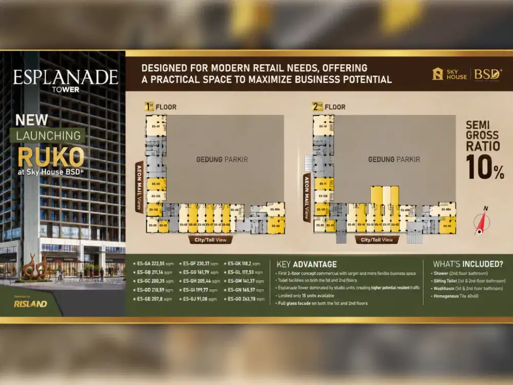 KIOSK PREMIUM 2 LANTAI DI PODIUM APARTEMEN HANYA 15 UNIT!
