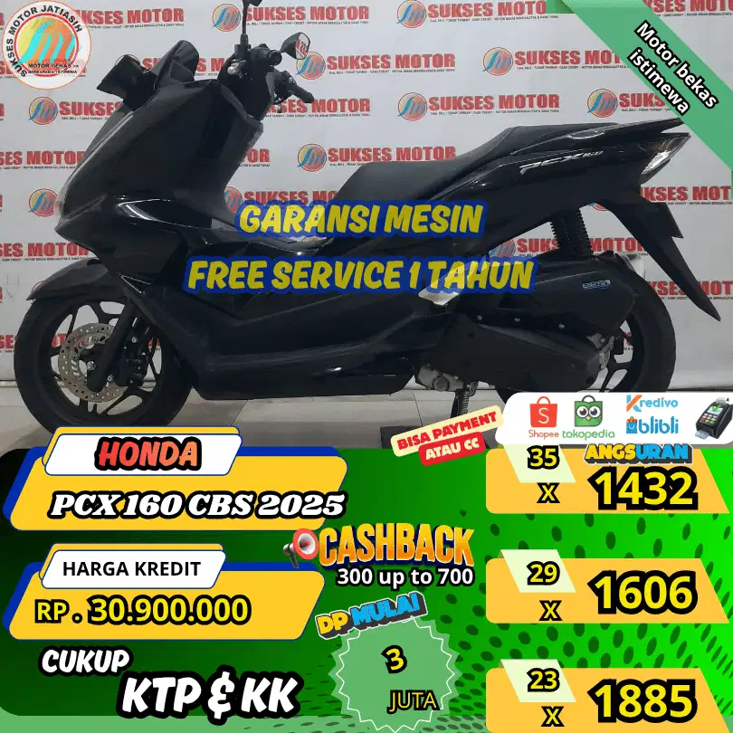 HONDA PCX 160 CBS 2025 ANGSURAN TERMURAH SYRT KTP&KK (SUKSESMOTOR)