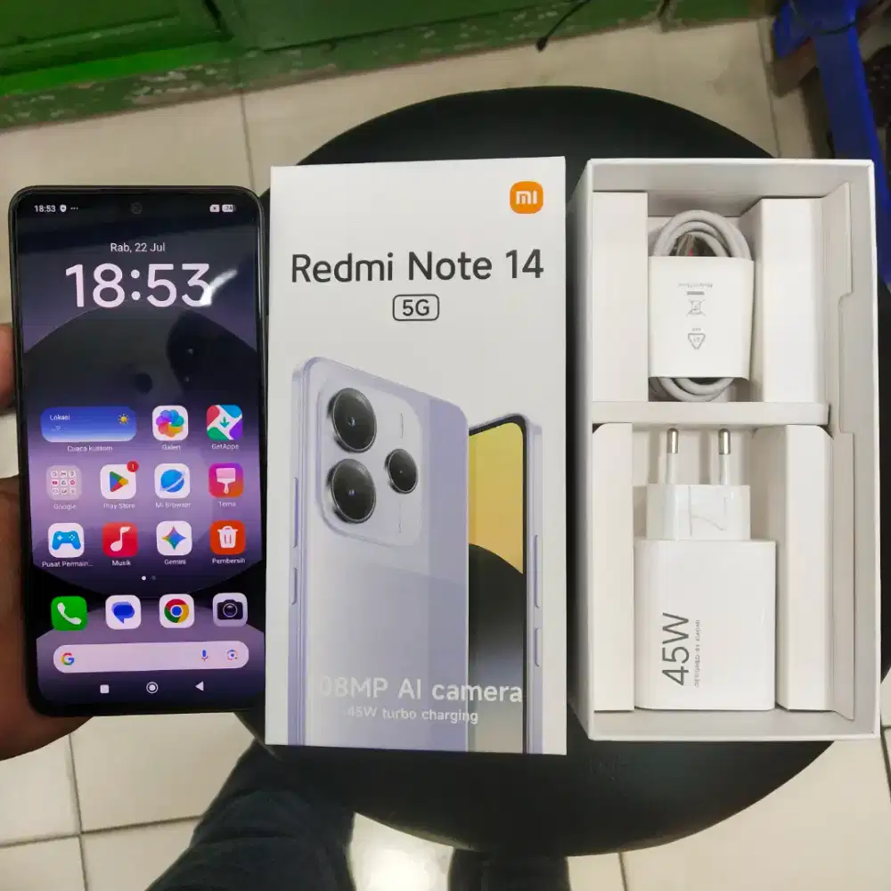 Second redmi note 14 5G ram 8/256 perlengkapan fullset,kondisi mulus