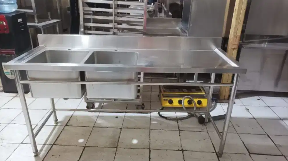 DOBLE SINK SAYAP KANAN170x60x85 lubang 40x40x30 
Bahan tebal dan berat
