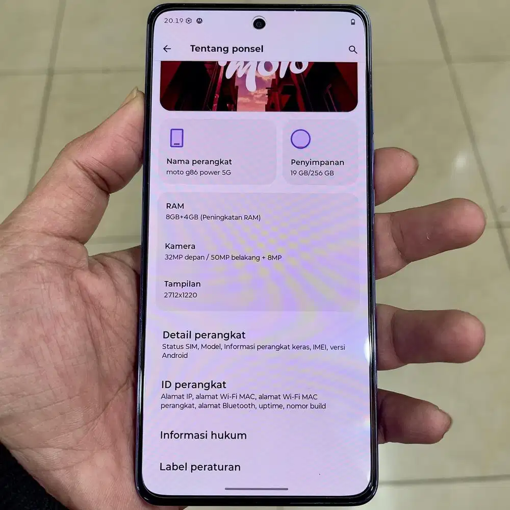 Motorola moto g86 power ram 8 / 256 resmi fullset original