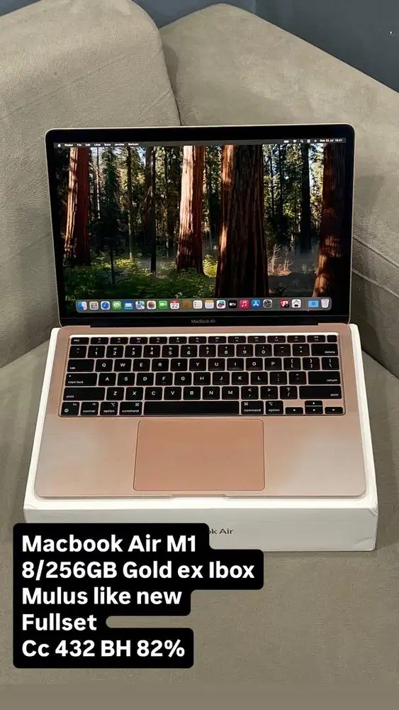 Macbook Air M1 13” 8/256GB Gold ex iBox Like new