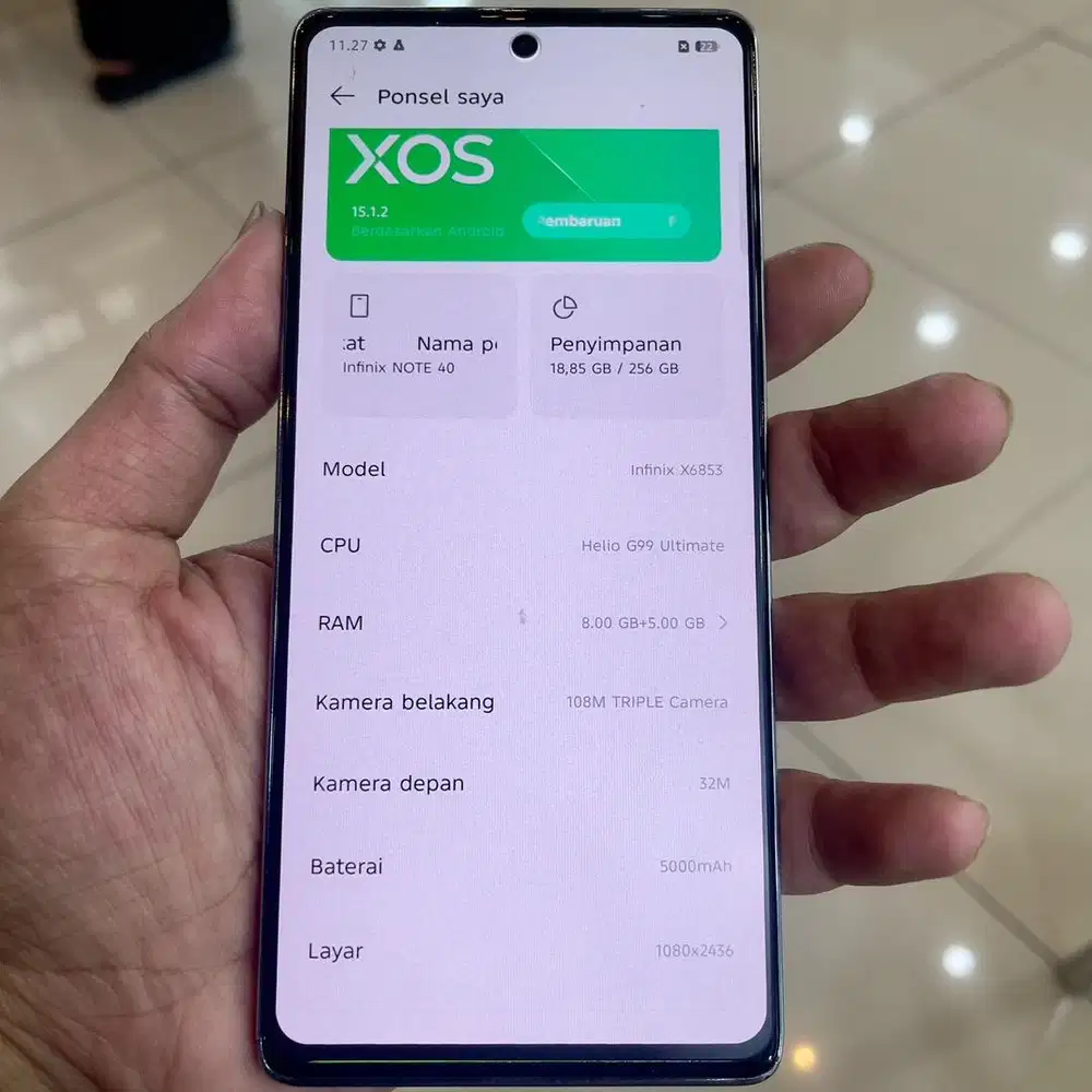 Infinix note 40 ram 8 / 256 resmi fullset original