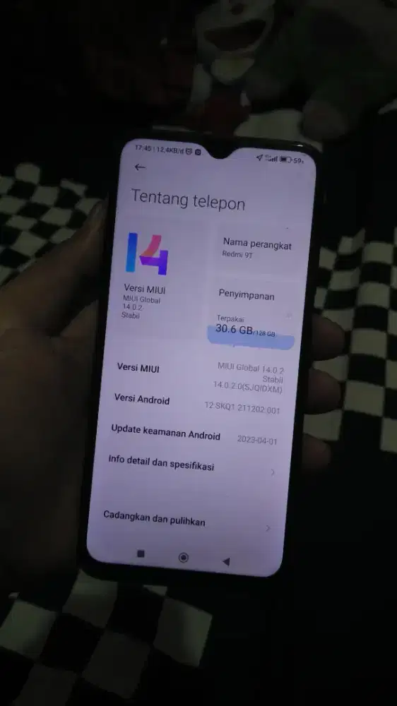 Redmi 9T 6/128 tt/bt siap pakai