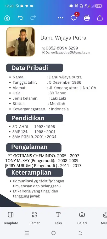 Mencari kerja Driver Pribadi/Perkantoran