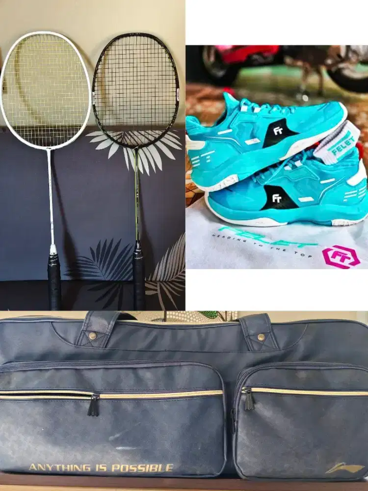 SEPATU, TAS, RAKET BADMINTON (ORIGINAL)