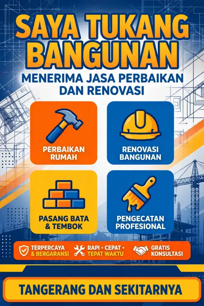 Saya (Tukang bangunan langsung) menerima semua perbaikan dan renovasi