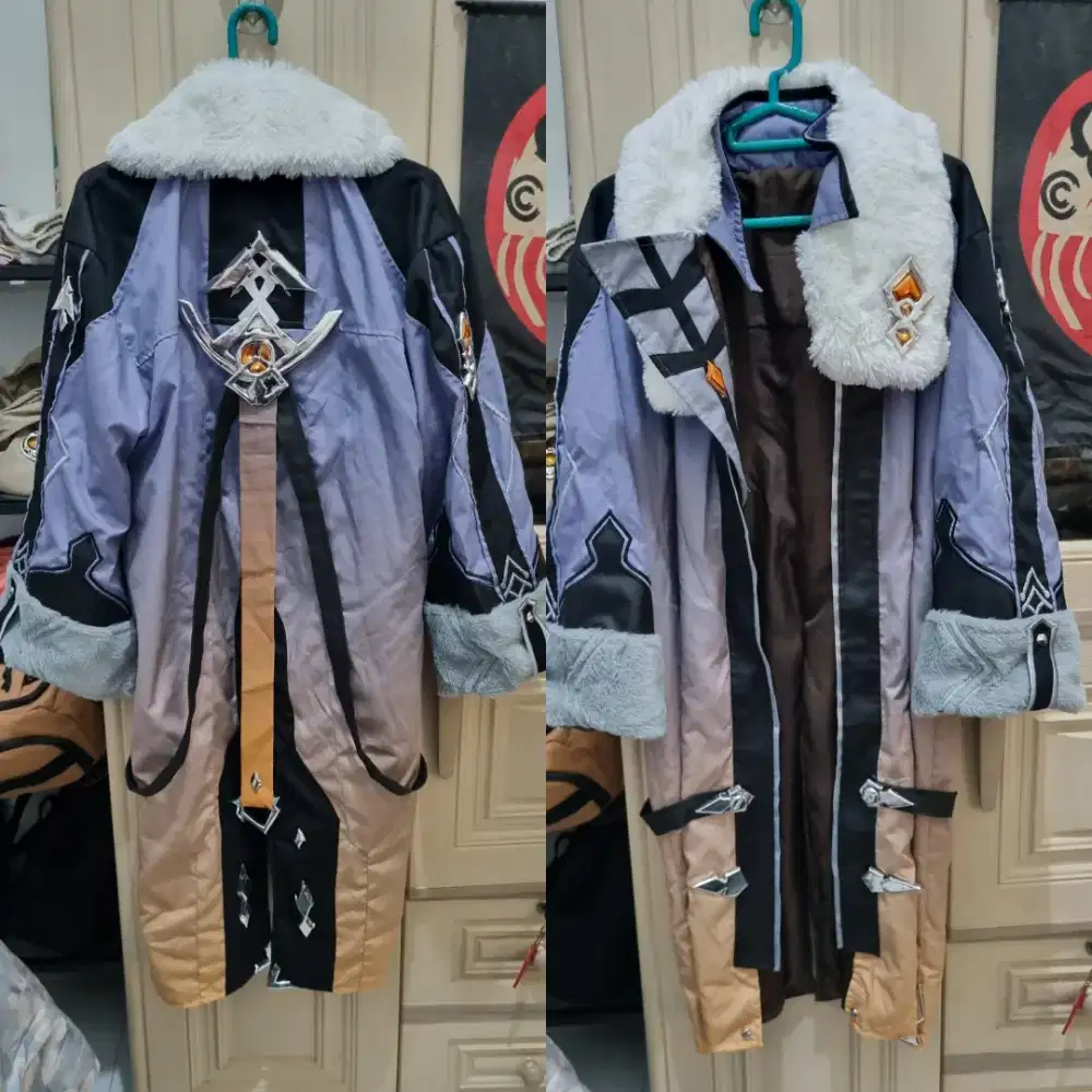 Kostum cosplay Illuga Genshin Impact jaket coat plus size