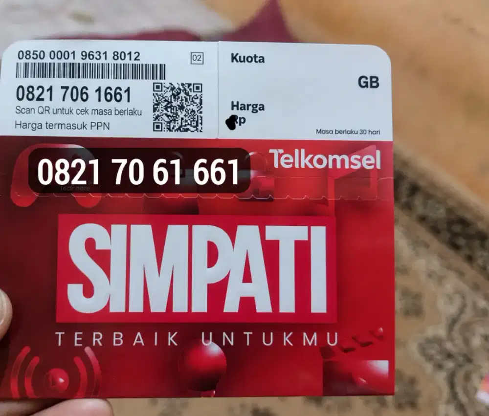 Kartu Telkomsel 11 Digit Nomor Cantik Rapi (Kuota 3 GB)