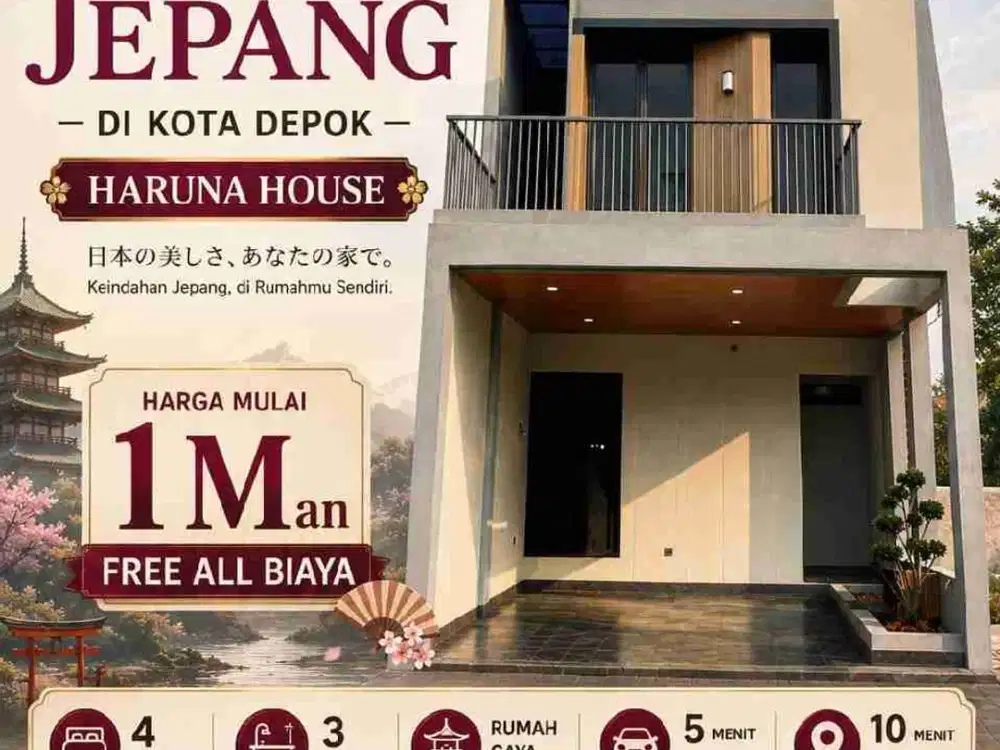 Rumah gaya Jepang modern di Limo Depok