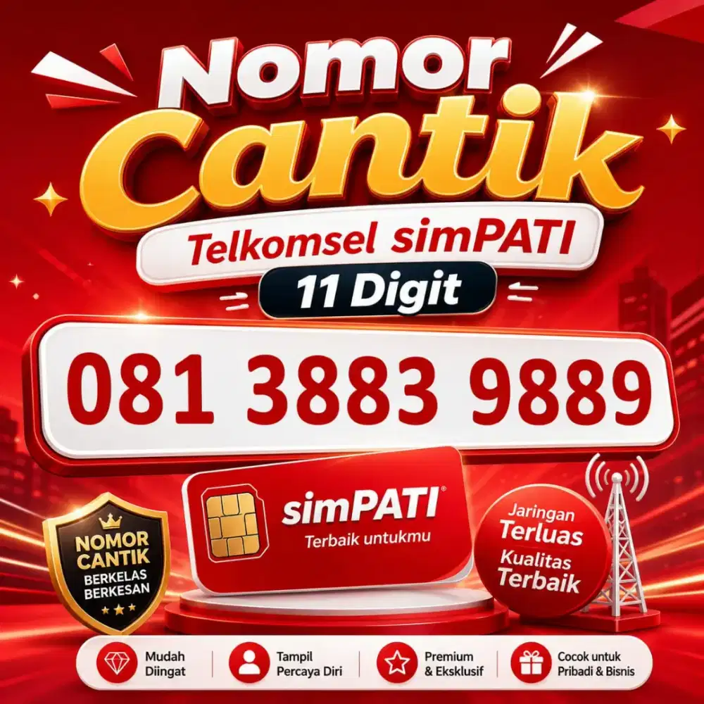 Nomor cantik telkomsel simpati 11 digit unik 9889
