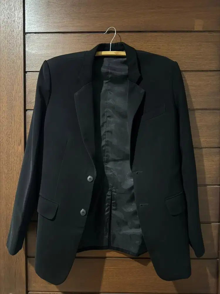 Jas Luxury Hitam Pria (One Set Men Suit)