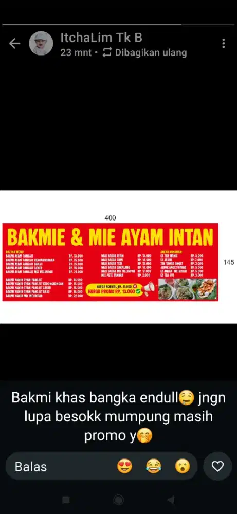Cari karyawan untuk bakmi ayam intan