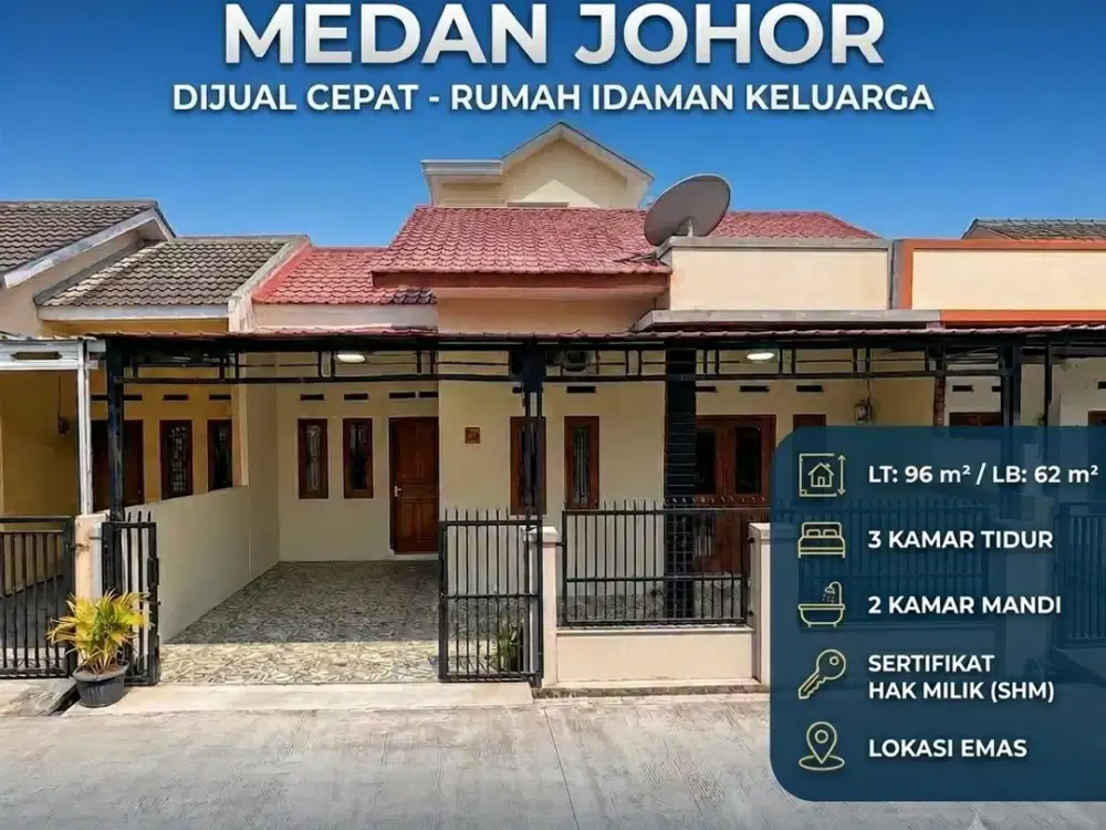 JUAL CEPAT SAJA !! RUMAH PRIBADI JL EKA SUKA MEDAN JOHOR