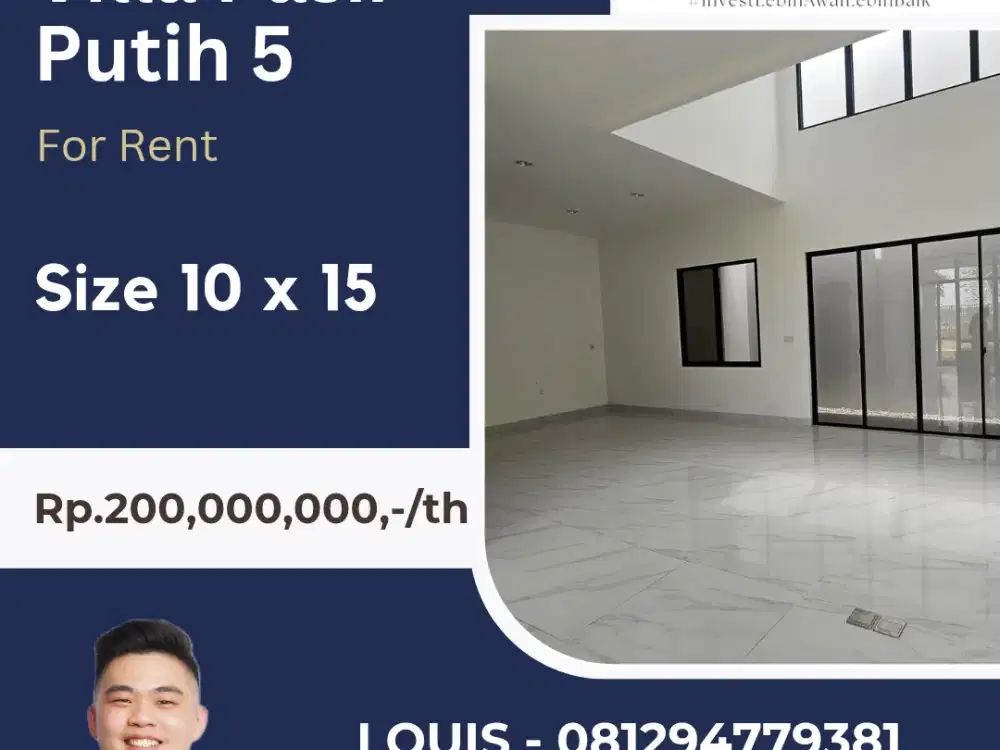 SEWA RUMAH PASIR PUTIH 5 HIGH CELLING