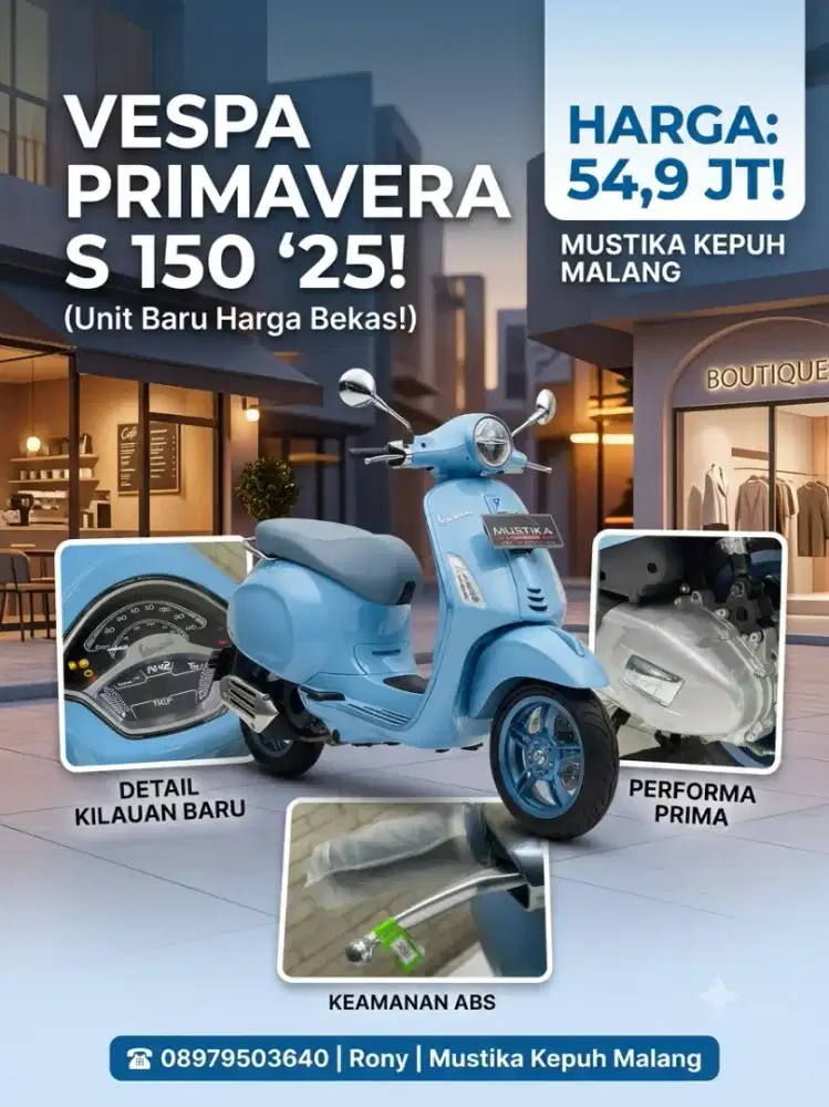 MOTOR BARU HARGA BEKAS‼️ VESPA PRIMAVERA S ABS 2025 MULUS 100% BARU