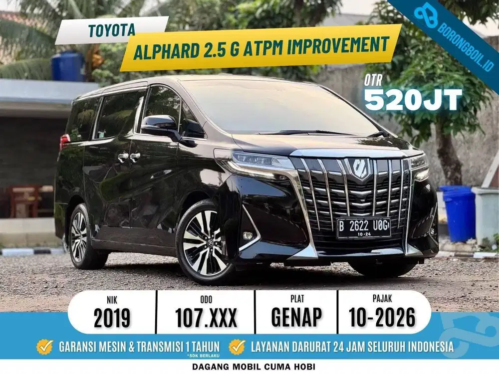 TERMURAH TOYOTA ALPHARD G ATPM 2019 HITAM FULLSET ISTIMEWA SIAP PAKAI