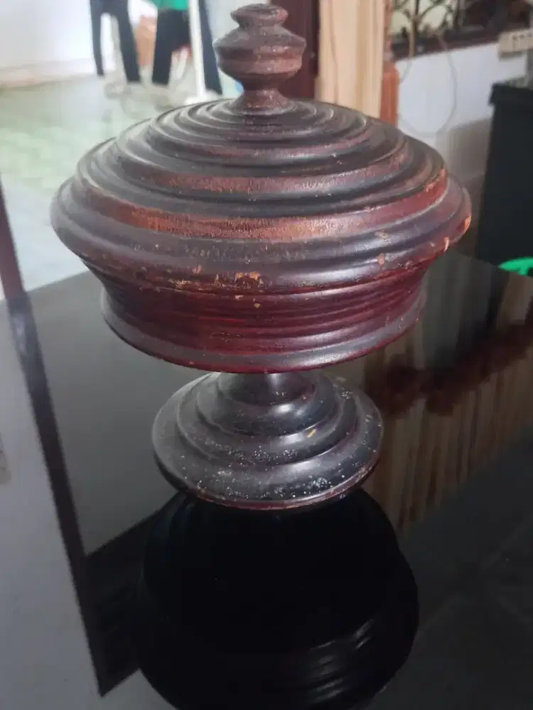 Toples Kayu jati full motif pagoda offering