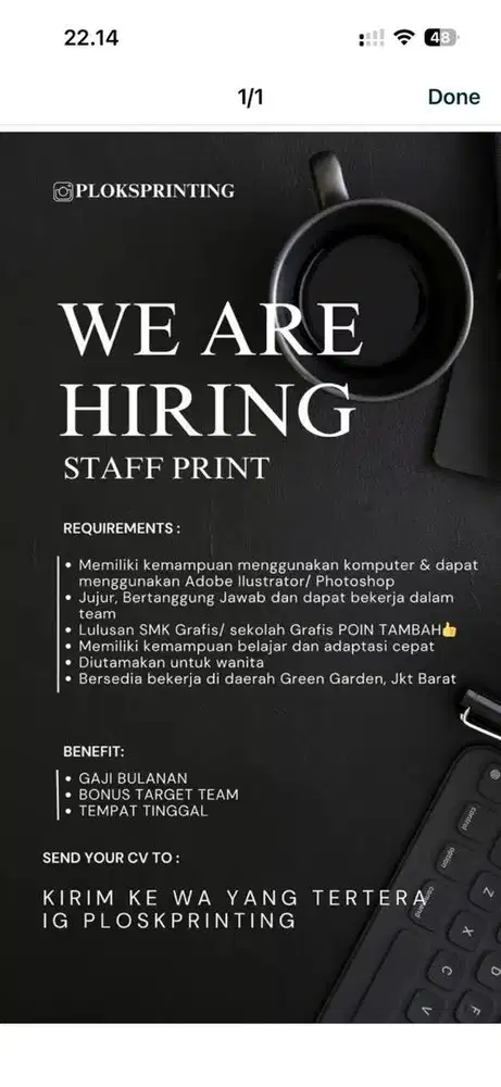 Copy and Print operator staff