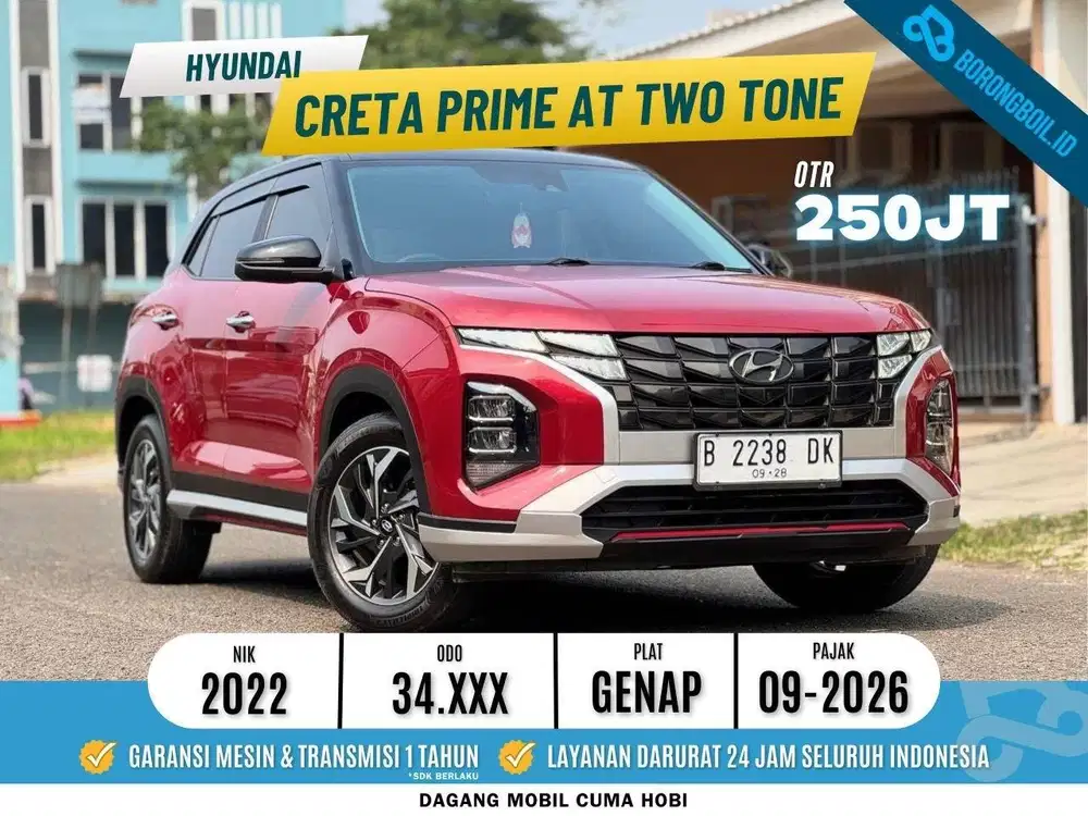 LOW KM30rb HYUNDAI CRETA PRIME TWO TONE 2022 MERAH FULLSET ISTIMEWA