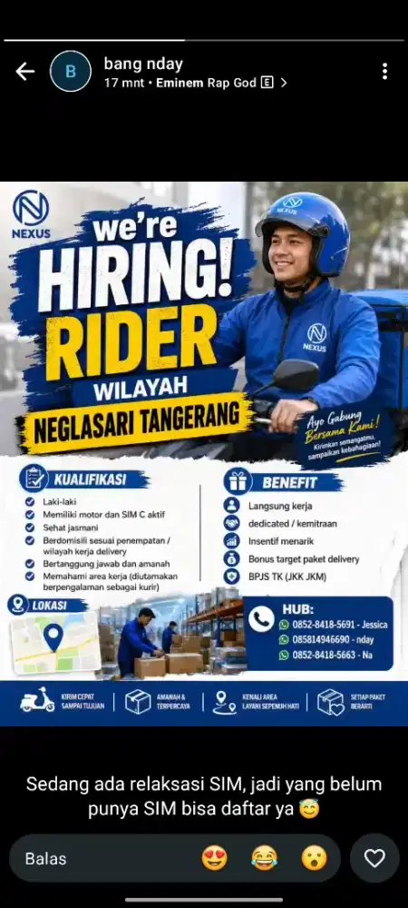 LOKER kurir NEGLASARI