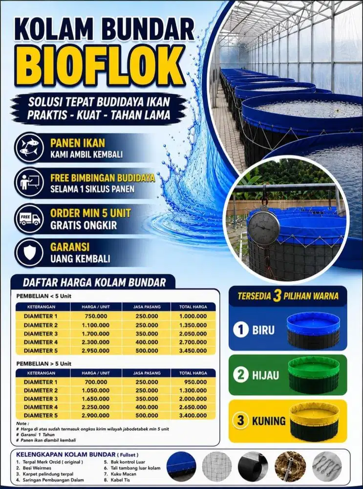DISTRIBUTOR KOLAM IKAN BIOFLOK DAN BIBIT IKAN