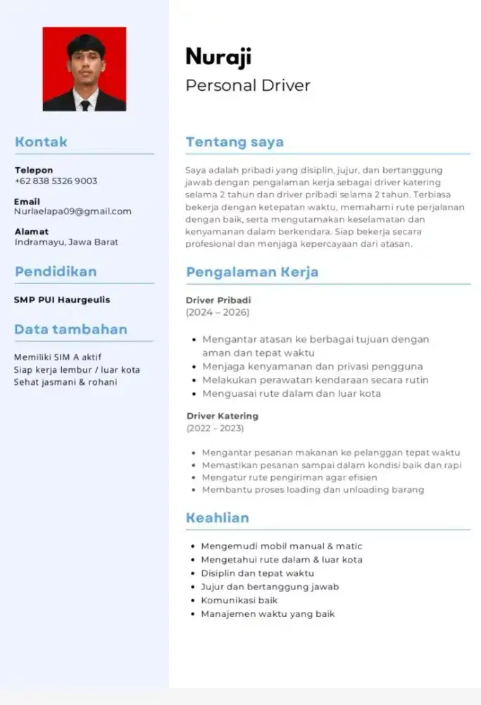 mencari pekerjaan sebagai driver