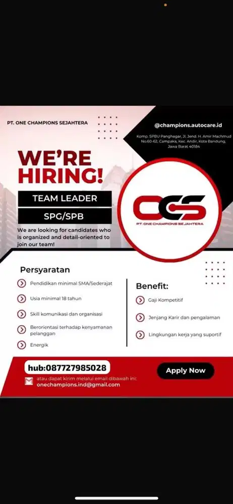 segera di butuhkan