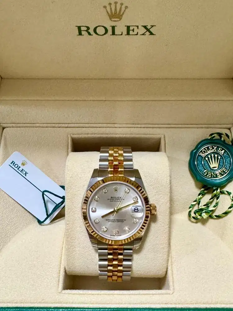 ROLEX DATEJUST 31mm twotone yellowgold diamond dial like new
