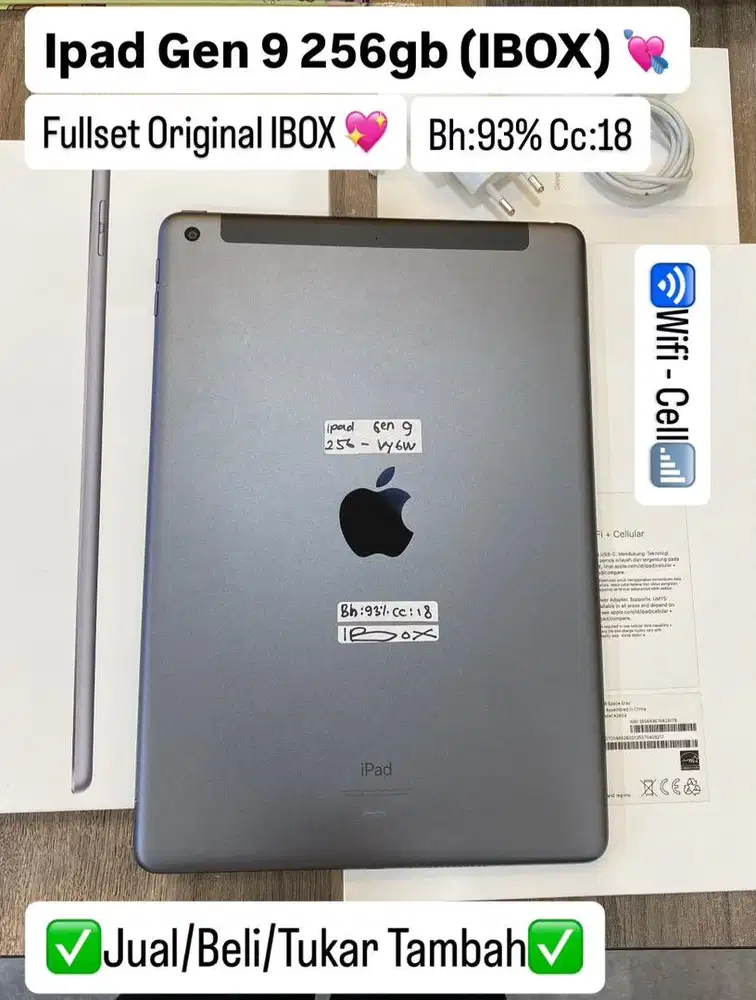 Ipad Gen 9 256 Gb Space Grey Wifi celluler ibox