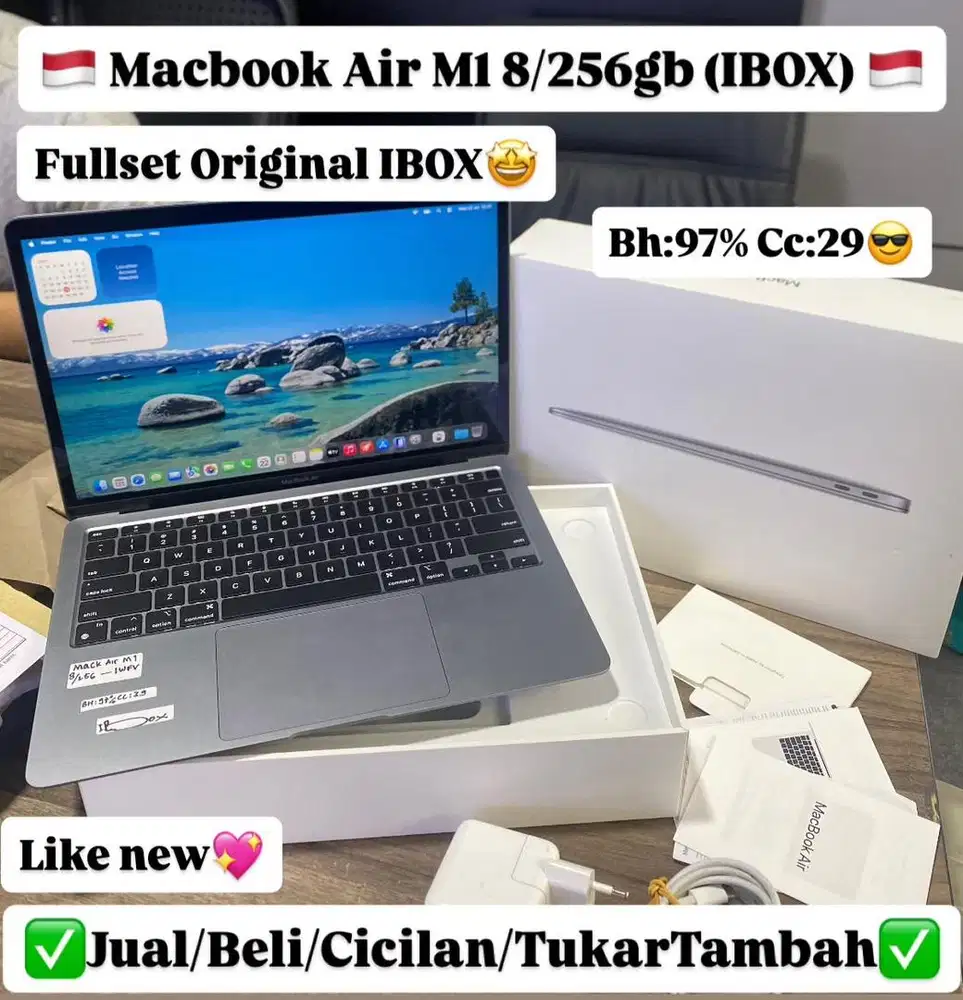 Macbook Air M1 8/256 Gb Space Gray Ibox Resmi