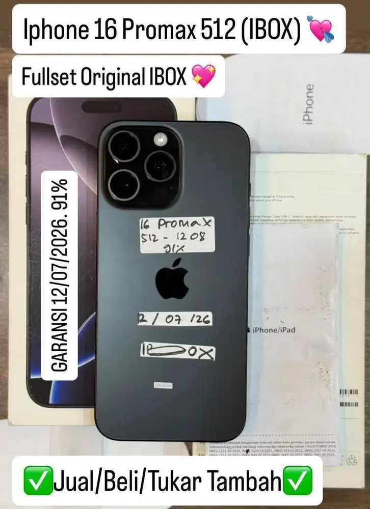 Iphone 16 Promax 512 Gb Black Titanium Ibox Resmi
