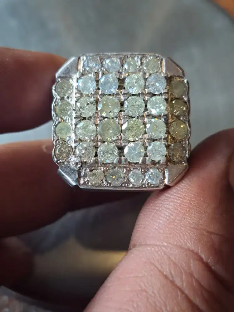 Cincin berlian ring perak handmade