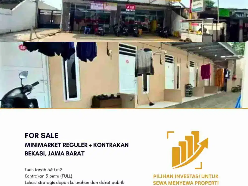 Dijual segera Bangunan Disewa Alfamart + Kontrakan