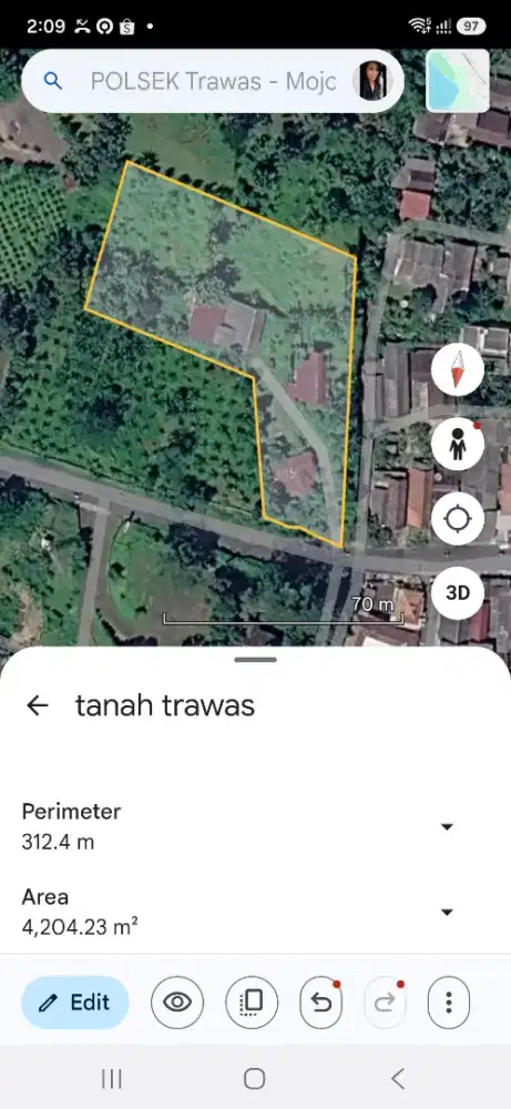 DIJUAL TANAH STRATEGIS – PINGGIR JALAN RAYA UTAMA TRAWAS