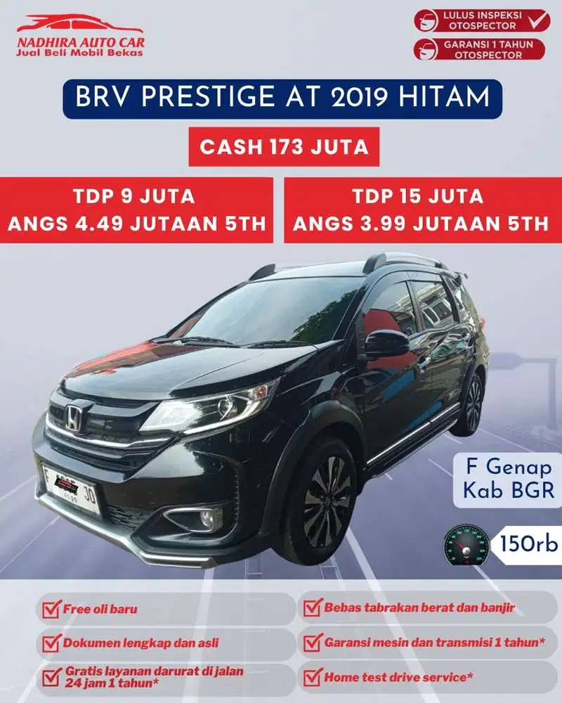 Angsuran 3 Jutaan BRV Prestige AT 2019 Hitam