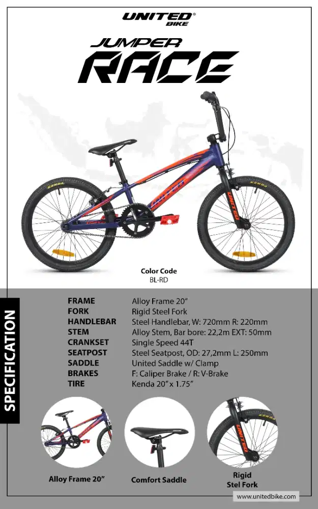 dijual sepeda bmx 20 united alloy