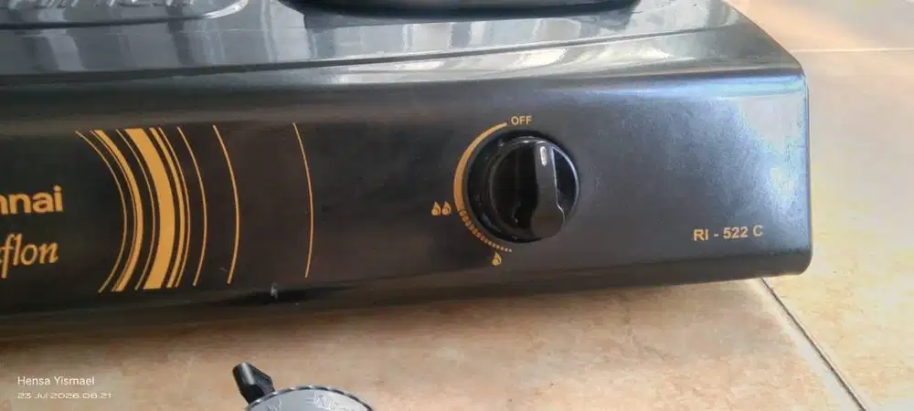 Kompor Gas Rinnai 2 tungku RI-522C + Selang + Rgulator