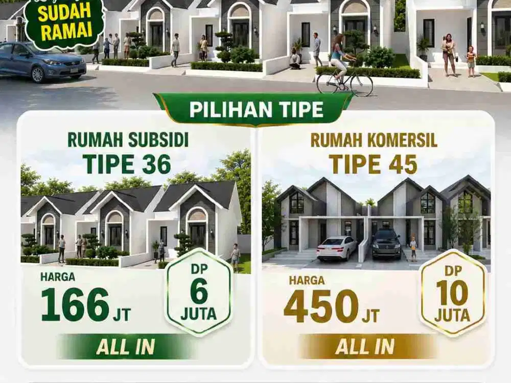 perumahan subsidi dan komersil lokasi pinggir jalan