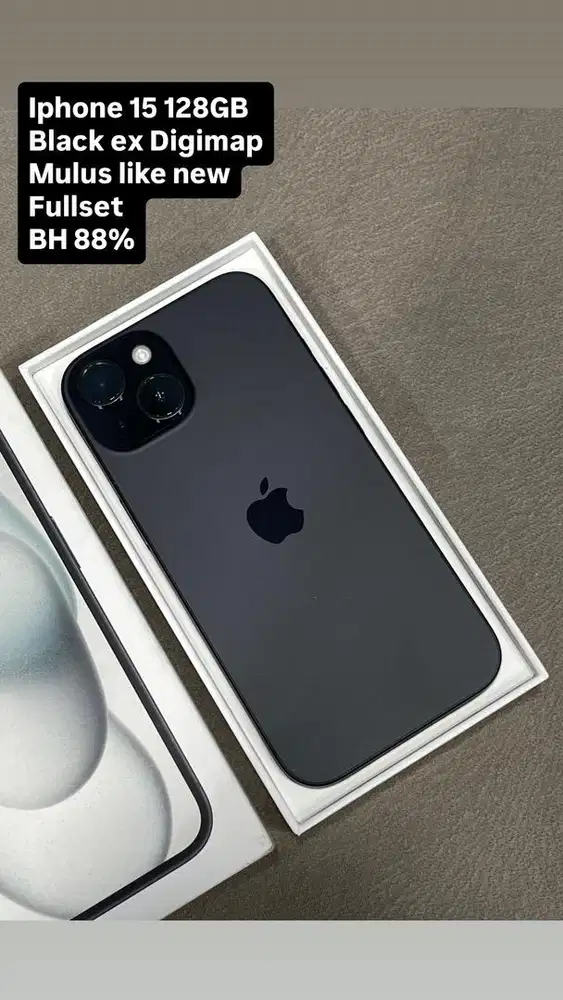 Iphone 15 128GB Black ex Digimap mulus like new