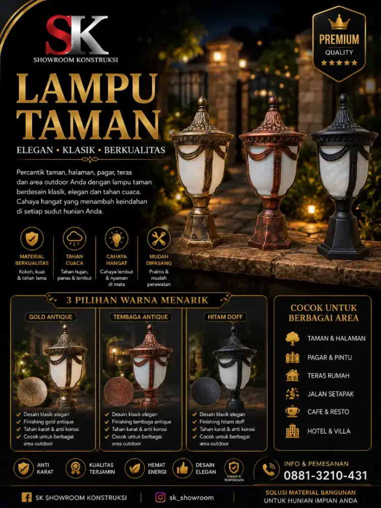 Lampu Taman minimalis