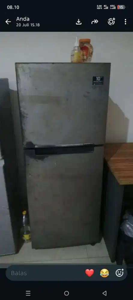 Kulkas 2 pintu merk Samsung dingin dan normal