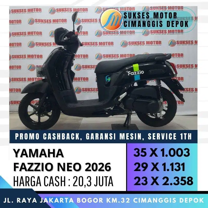 YAMAHA FAZZIO NEO 2025 HITAM MULUS KM LOW UNIT ISTIMEWA