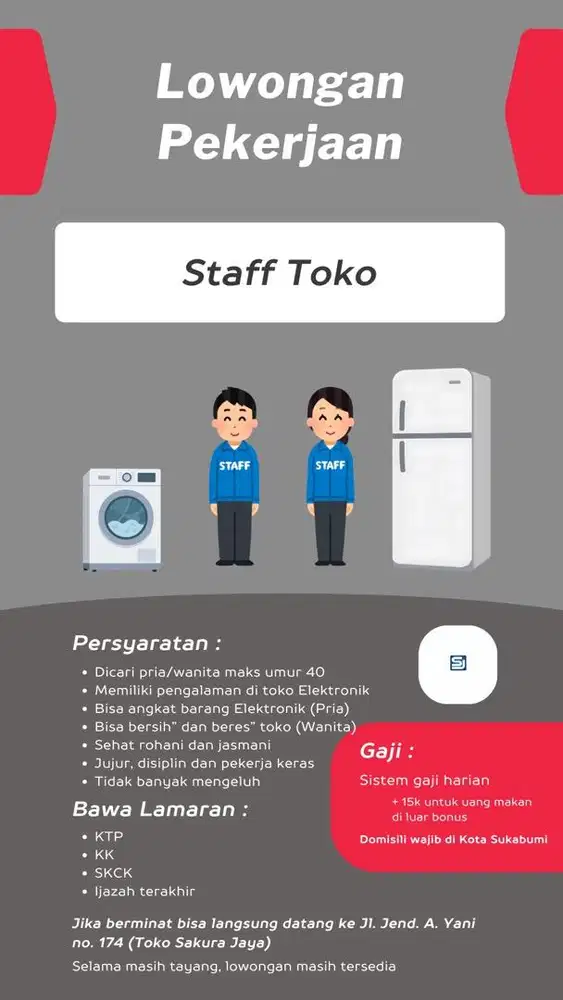 Lowongan Staff Toko