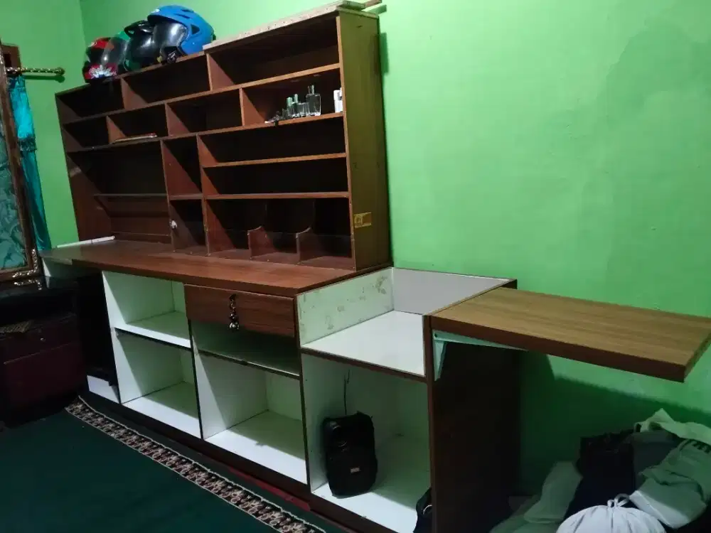Meja warkop+rak mie